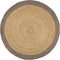 vidaXL - Vloerkleed - handgemaakt - met - olijfgroene - rand - 90 - cm - jute