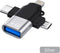 Elough 3 In 1 - Usb3.0 - Data Reader / Transfer Micro/Type C/Bliksem Converter Voor Usb Disk Mouse - Smart Cardreader Voor Iphone Samsung Tablet Ipad - Zilver