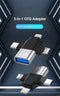 Elough 3 In 1 - Usb3.0 - Data Reader / Transfer Micro/Type C/Bliksem Converter Voor Usb Disk Mouse - Smart Cardreader Voor Iphone Samsung Tablet Ipad - Zwart