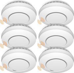 ELRO Connects FZ5002R Draadloos Koppelbare Rookmelder - met Hittesensor - voldoet aan Europese norm EN14604 - 6 stuks