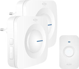 ELRO DB3000 Draadloze Deurbel Set – 2x Plug-in Ontvanger - Bereik 300 meter - IP65 Waterdicht - 64 Melodieën - Wit