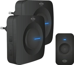 ELRO DB3000 Draadloze Deurbel Set – 2x Plug-in Ontvanger - Bereik 300 meter - IP65 Waterdicht - 64 Melodieën - Zwart