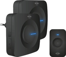 ELRO DB3000 Draadloze Deurbel Set – met 1x Ontvanger op batterij + 1x Plug-in Ontvanger - Bereik 300 meter - IP65 Waterdicht - 64 Melodieën - Zwart