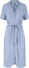 Pieces PCOLIVIA - Dames Jurk - Knoopjes en Riem - Lichtblauw