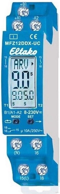 Eltako 23001004 MFZ12DDX-UC Tijdrelais Multifunctioneel 230 V 1 stuk(s) Tijdsduur: 0.1 s - 99 h 1x wisselcontact