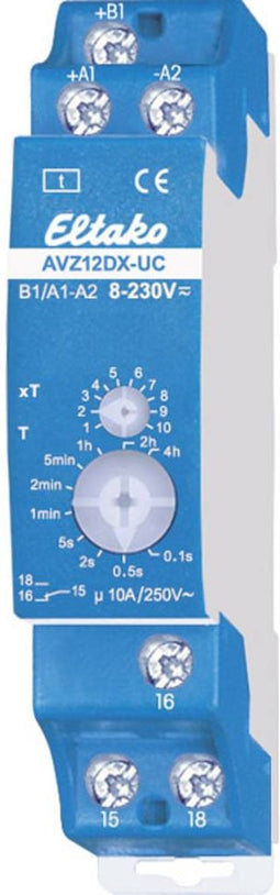 Eltako 23001302 AVZ12DX-UC Tijdrelais Monofunctioneel 230 V 1 stuk(s) Tijdsduur: 0.1 s - 40 h 1x wisselcontact