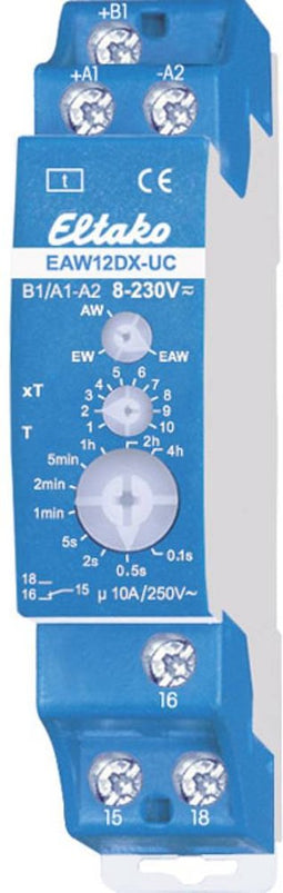 Eltako 23001702 EAW12DX-UC Tijdrelais Monofunctioneel 230 V 1 stuk(s) Tijdsduur: 0.1 s - 40 h 1x wisselcontact