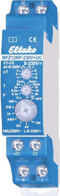 Eltako 23100001 MFZ12NP-230V+UC Tijdrelais Multifunctioneel 230 V 1 stuk(s) Tijdsduur: 0.1 s - 40 h 1x NO