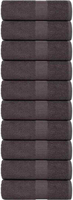 vidaXL - Zeepdoekjes - 10 - st - 30x30cm - 360 - g/m² - 100% - katoen - antracietkleurig