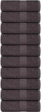 vidaXL - Zeepdoekjes - 10 - st - 30x30cm - 360 - g/m² - 100% - katoen - antracietkleurig