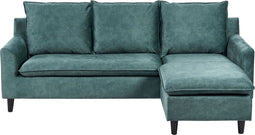 ELVENES - Hoekbank - Blauwgroen - Linkszijdig - Fluweel