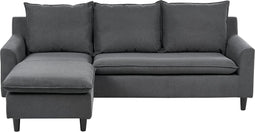 ELVENES - Hoekbank - Donkergrijs - Rechtszijdig - Polyester