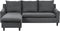 ELVENES - Hoekbank - Donkergrijs - Rechtszijdig - Polyester