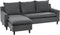 ELVENES - Hoekbank - Donkergrijs - Rechtszijdig - Polyester