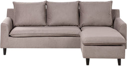 ELVENES - Hoekbank - Taupe - Linkszijdig - Polyester