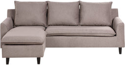 ELVENES - Hoekbank - Taupe - Rechtszijdig - Polyester