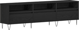vidaXL - TV-meubel - Zwart - Eiken - 150x30x44,5 - cm - Bewerkt - Hout