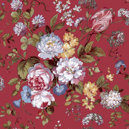 Noordwand - Behang - Blooming - Garden - 6 - Big - Flowers - rood - en - blauw
