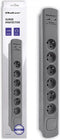 Qoltec Overspanningsbeveiliging | 6 stopcontacten | 2 x USB| 1.8m | Grijs.