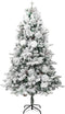 vidaXL - Kerstboom - met - LED - en - dennenappels - en - sneeuw - 225 - cm - PVC - en - PE