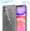 iMoshion iPhone 11 - Hoesje met Koord - Verstelbaar Koord Zwart / Woman Flower