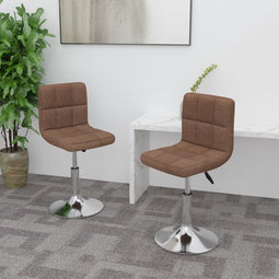 vidaXL - Eetkamerstoelen - draaibaar - 2 - st - stof - bruin