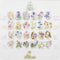 Thea Gouverneur - Borduurpakket met telpatroon - 2025A - Voorgesorteerde DMC Garens - Alfabet Bloemen - Aida - 60 cm x 57 cm - DIY Kit