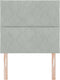 vidaXL - Hoofdbord - met - Diamantmotief - in - Lichtgrijs - 100 - cm - van - Velvet