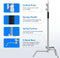 EMART 10ft/3m Heavy Duty C Stands - Aluminium Fotografie Standaard met Boom Arm - 2-Pack
