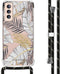 iMoshion Hoesje Geschikt voor Samsung Galaxy S21 Hoesje Met Koord - iMoshion Design Hoesje met Koord - Wit / Zwart / Transparant / Goud / Glamour Botanic