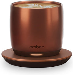 Ember Cup Coffee Cup - Smart Mug met Mobiele App - Cup Warmer - Espresso Koffiekop met Instelbare Temperatuur - Krasbestendige Theemok & Koffiemok - Cadeau voor Koffieliefhebbers - 178 ML - Koper - Sinterklaas