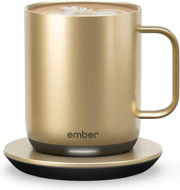 Ember Mug² Coffee Mug - Smart Mug met Mobiele App - Cup Warmer - Thermo Mok met Instelbare Temperatuur - Krasbestendige Theemok & Koffiemok - Cadeau voor Koffieliefhebbers - 295 ML - Goud - Sinterklaas
