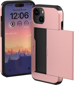 imoshion Hoesje Geschikt voor iPhone 15 Hoesje - Ruimte voor 2 pasjes - imoshion Backcover met pasjeshouder - Rosé Goud