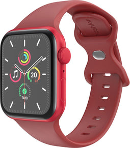 imoshion Siliconen⁺ bandje - Geschikt voor Apple Watch 1, 2, 3, 4, 5, 6, 7, 8, 9, 10, SE, Ultra (2) - 44/45/46/49 mm - Rood - M/L