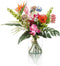 Emerald - Boeket Exotic Mix - 65cm hoog - Oranje - 17 stelen - Kunstboeket - Zijde boeket