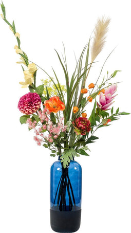 Emerald - Boeket XL Flower Power - 95cm hoog - Fuchsia - 11 stelen - Kunstboeket - Zijde boeket