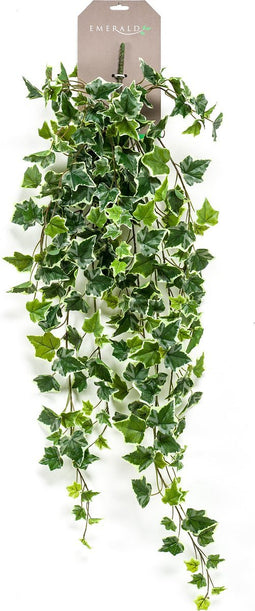 Emerald - Kunst Hangplant Ivy groen/wit 100cm - Kunstplanten voor binnen