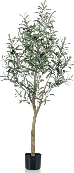 Emerald - Kunstplant - in - kunststof - pot - olijfboom - 140 - cm