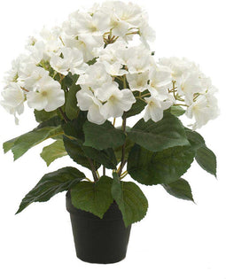 Emerald - Kunstplant in pot Hortensia wit 40cm - Kunstplanten voor binnen