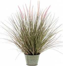 Emerald Kunstplant in zinken pot lampenpoetsergras 58 cm