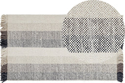 EMIRLER - Modern vloerkleed - Wit - 80 x 150 cm - Wol