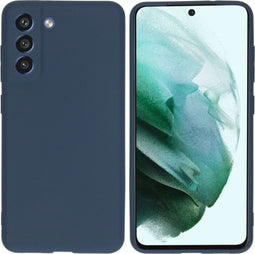 iMoshion Hoesje Geschikt voor Samsung Galaxy S21 FE Hoesje Siliconen - iMoshion Color Backcover - Donkerblauw