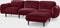 EMKO bean poef | modulaire bank | velours bordeaux rood