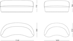 emko naïve 2zits bank – blauw