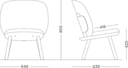 emko naïve low chair grijs