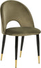 Set van 2 eetkamerstoelen MAGALIA Fluweel Olijfgroen