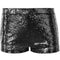 Paillettenshort - kostuum / feestshort - glinsterende pailletten - zwart - maat S - lengte 28 cm