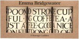Emma Bridgewater - Set van 3 bewaarbussen Black Toast - Bewaarblik - Zwart/crème - Blik - Ø 10,5 x 14,5 cm