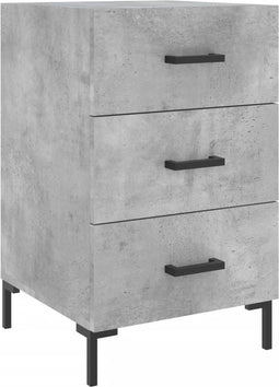 vidaXL - Nachtkastje - 40x40x66 - cm - bewerkt - hout - betongrijs