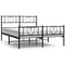 vidaXL - Bedframe - met - hoofd- - en - voeteneinde - metaal - zwart - 135x190 - cm